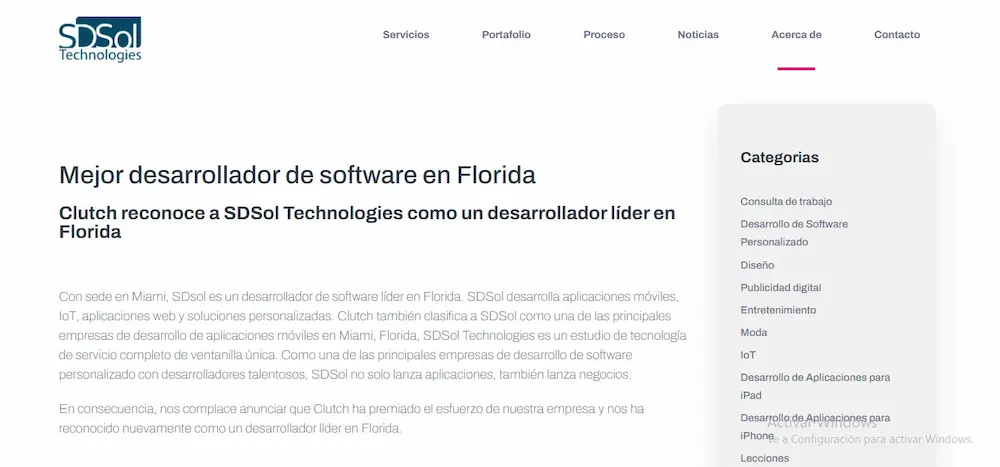 5 mejores empresas de Desarrollo de SW en Miami Empresa SDSol